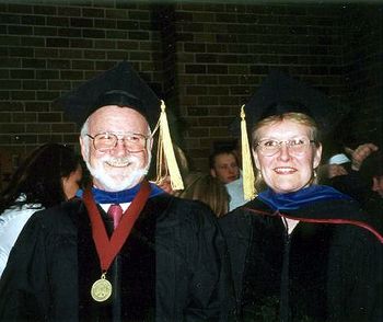 Tom Bacig and Dr. Barbara Perushek at Dr. Barbara's PhD graduation
