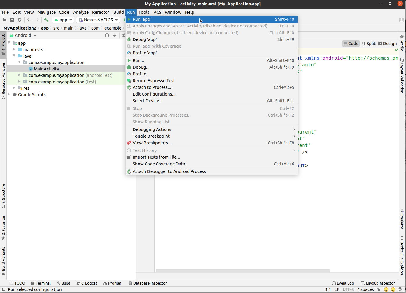 run apk in android studio emulator mac